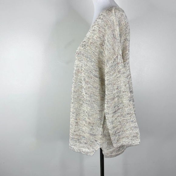 J. JILL Speckled Tan Linen Blend Sweater Sz. M - Picture 3 of 12